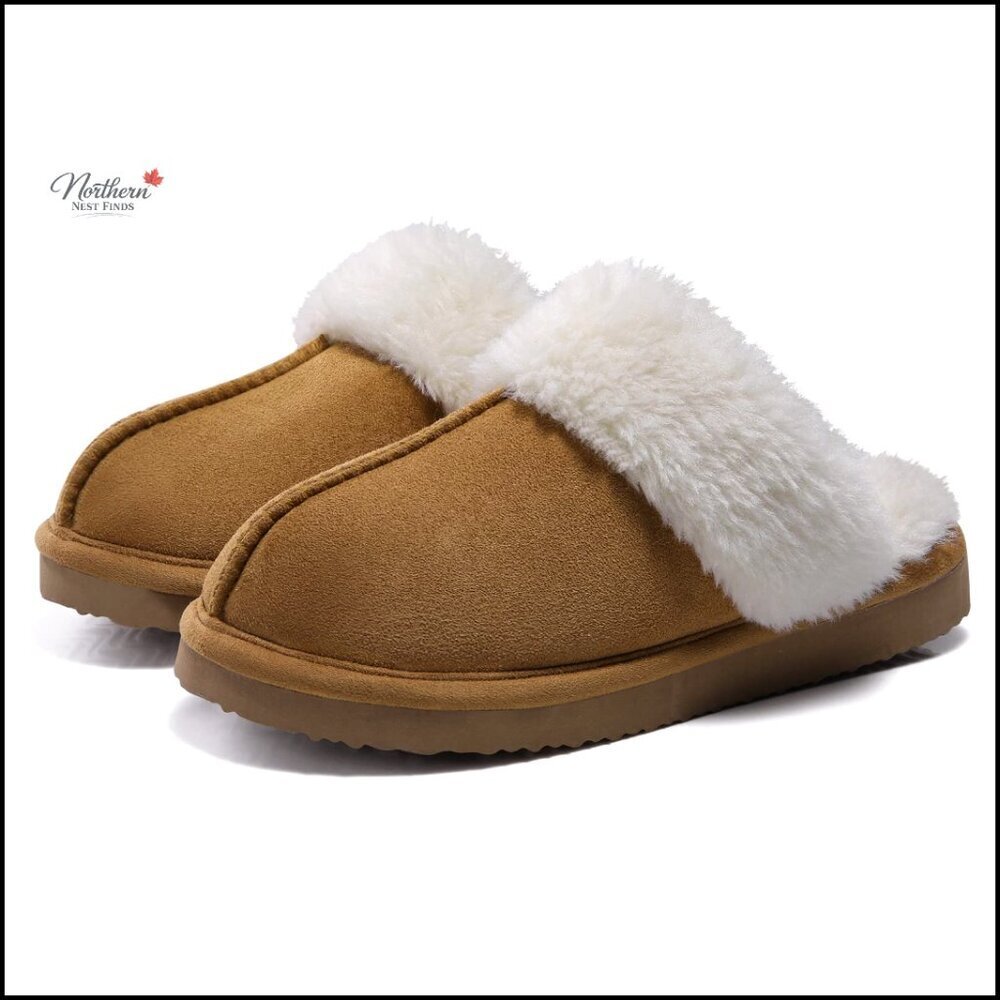 Women's Fuzzy Memory Foam Slippers Indoor Outdoor Winter House Shoes